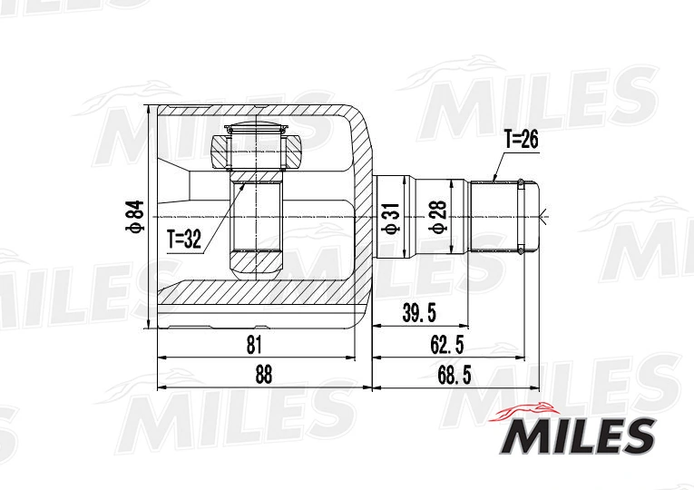 ШРУС внутренний VW511 Driveshaft