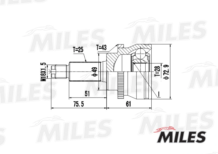 Граната колесная Miles GA20436 цена, от 27.34 USD