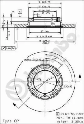 MB316729 Chrysler Диск тормозной передний