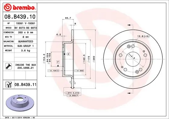 08B43911 Brembo