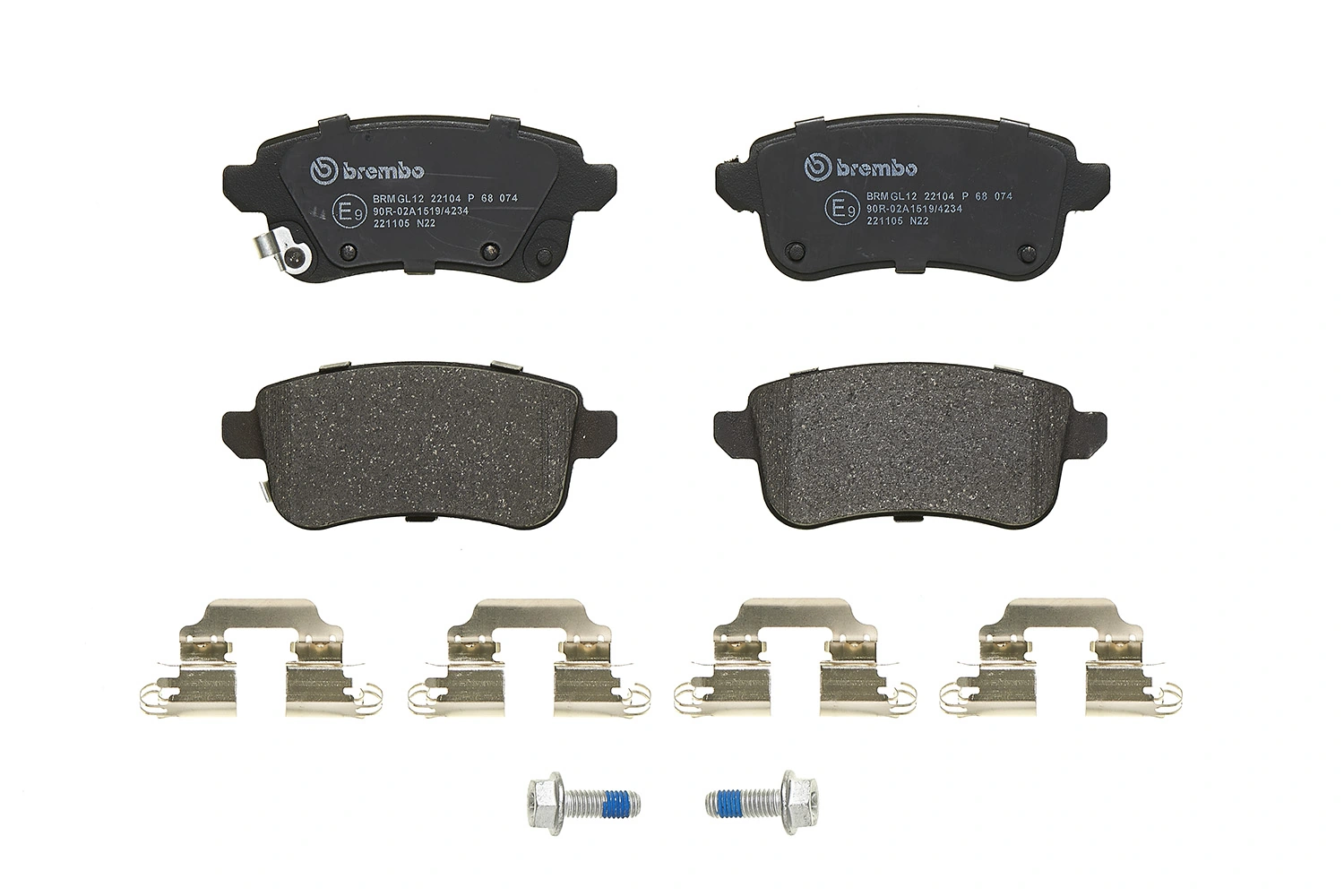 P68074 Brembo Колодки тормозные дисковые комплект