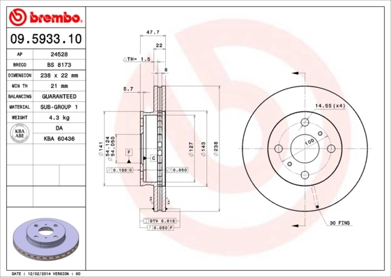 T2631V Samko Диск тормозной передний