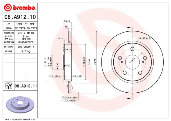 08A91210 Brembo