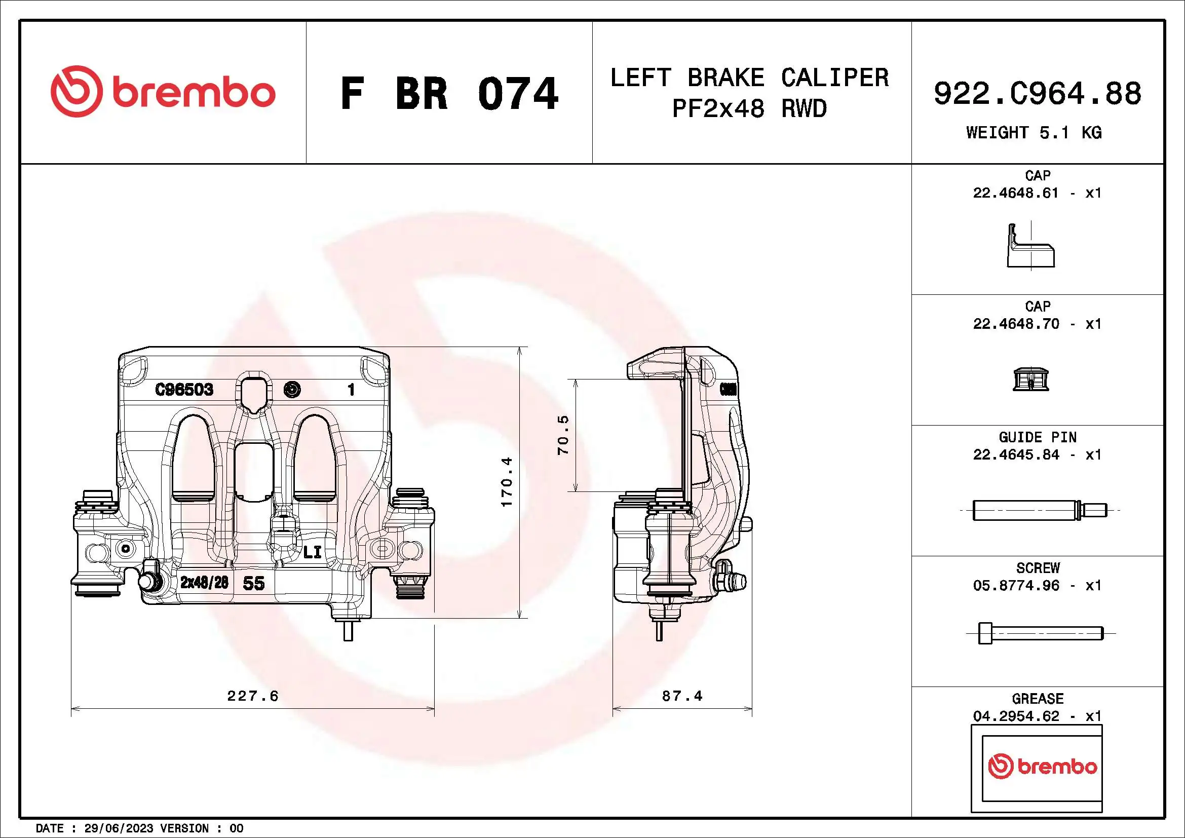 Задний левый суппорт Mercedes 9074235700 цена, от 183.43 USD