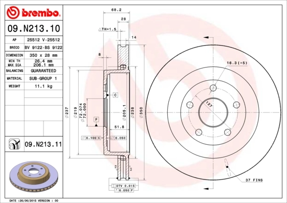 Тормозные диски PRT5736 Jurid/Bendix