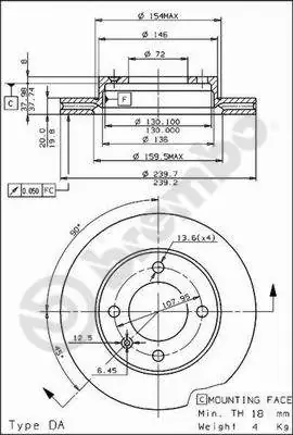 Тормоз дисковый передний Ford 6137968 цена, от 24.62 USD