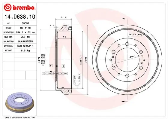 Барабан тормозной задний Toyota 4243126190 цена, от 65.96 USD