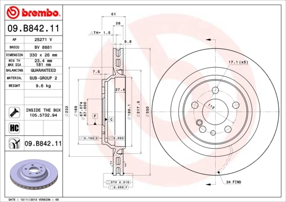 Задний тормозной диск Mercedes 2204230512 цена, от 99.48 USD