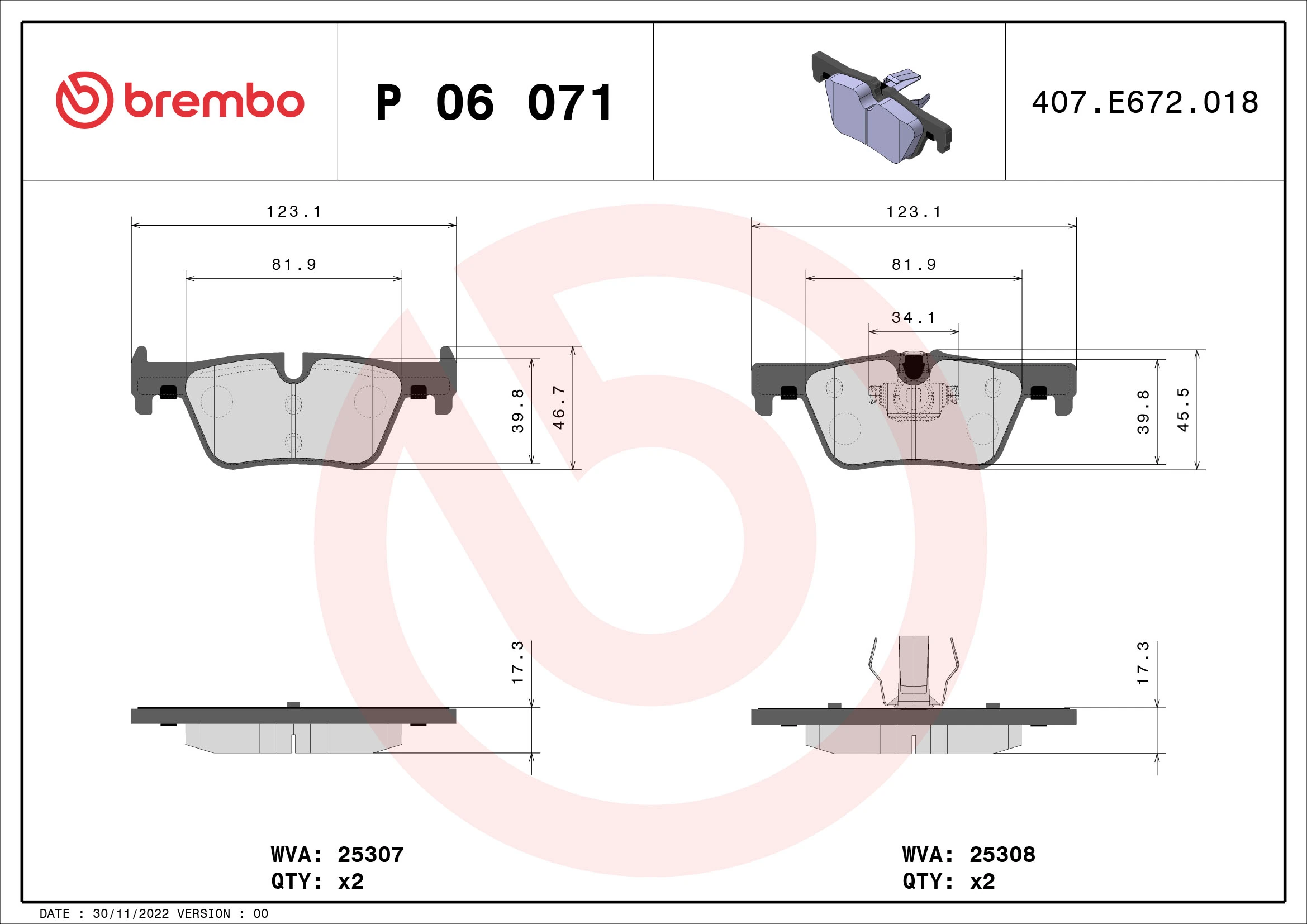 P06071X Brembo