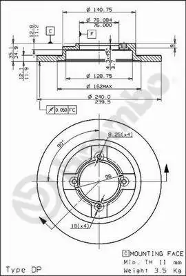 Тормоз дисковый передний Polcar BG2153 цена, от 25.31 USD