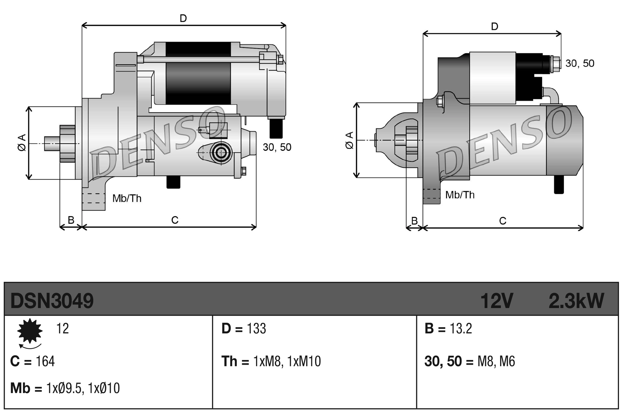 Стартер Denso DSN3049 цена, от 169.90 USD