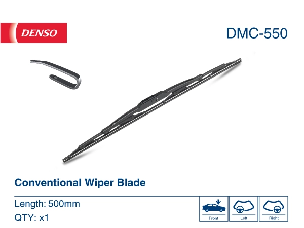 Щетка-дворник лобового стекла, пассажирская Denso DMC550 цена, от 6.39 USD