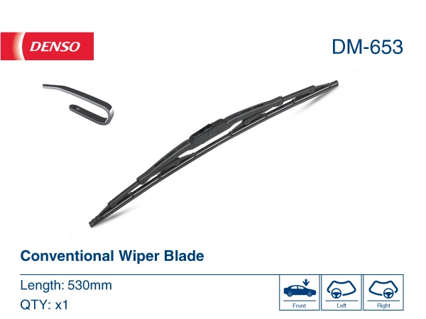 Щетка-дворник лобового стекла, пассажирская Denso DM653 цена, от 12.08 USD