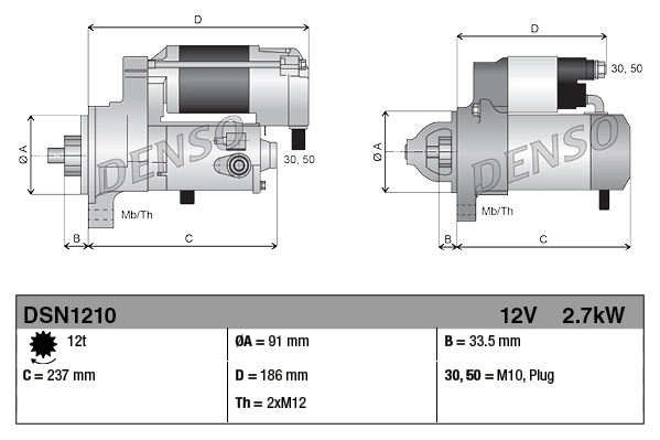 Стартер Denso DSN1210 цена, от 453.01 USD