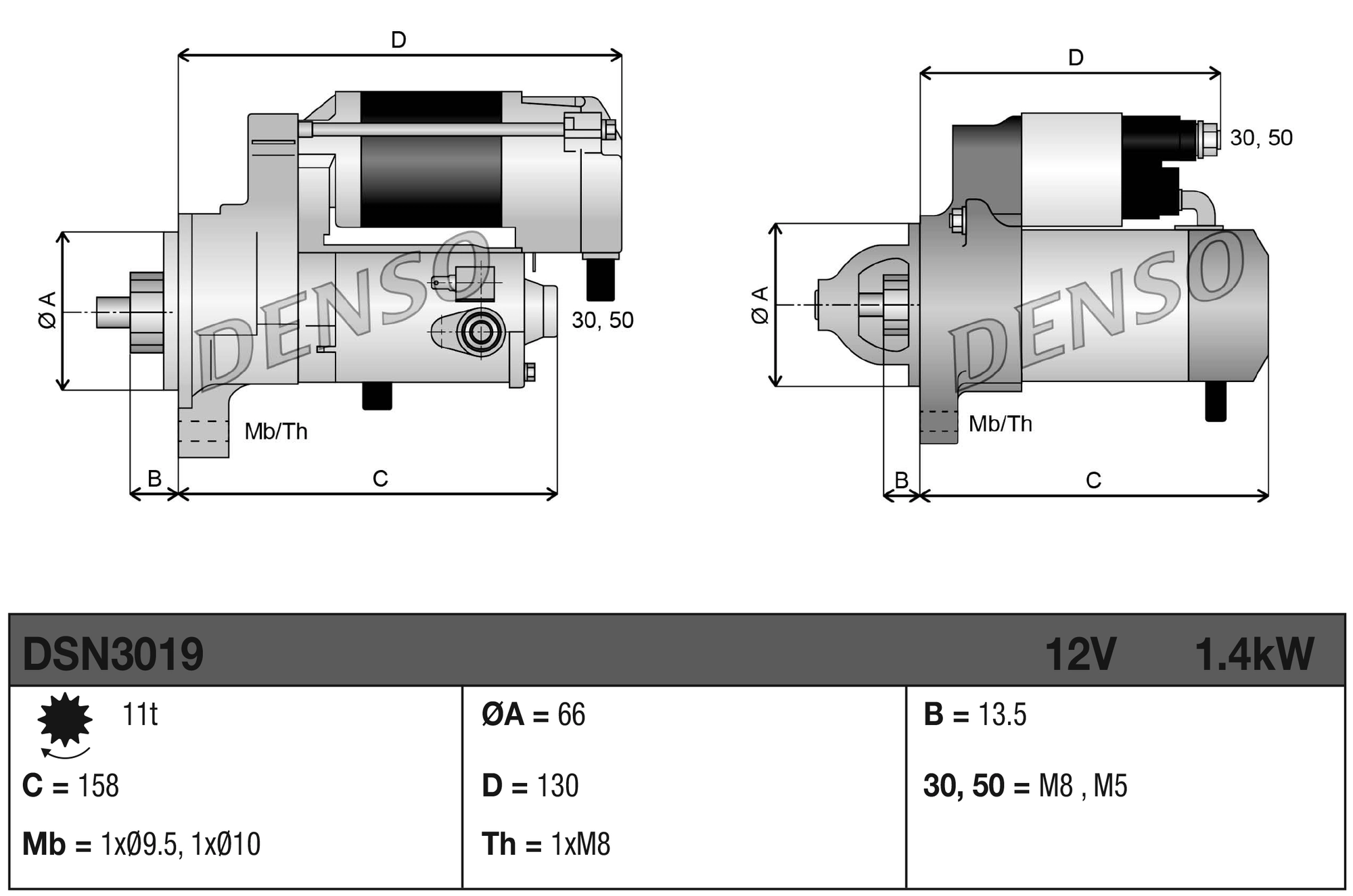 Стартер Denso DSN3019 цена, от 116.03 USD