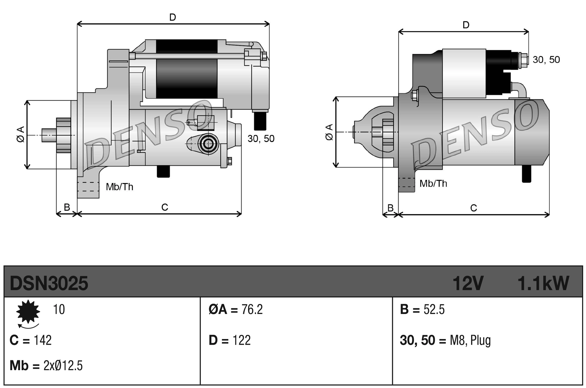 Стартер Denso DSN3025 цена, от 121.52 USD