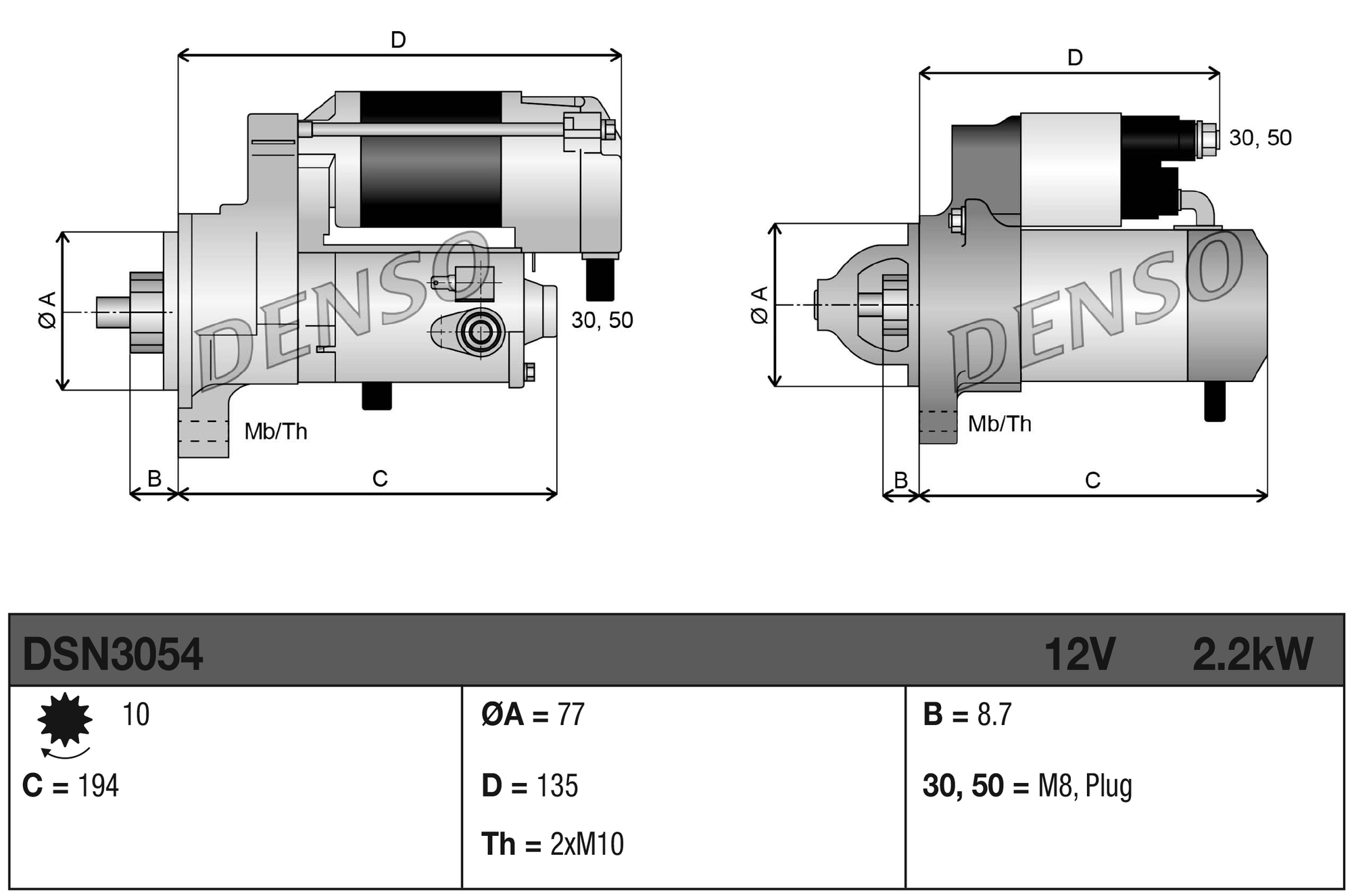 Стартер Denso DSN3054 цена, от 161.01 USD