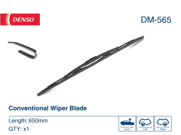 Щетка стеклоочистителя лобового стекла, водительская Denso DM565 цена, от 12.25 USD