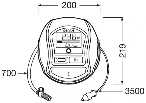 Приспособление для накачивания шин Osram OTI1000 цена, от 89.01 USD
