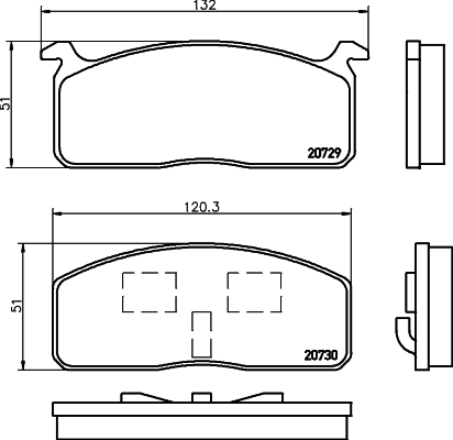  Передние тормозные колодки Toyota Hiace 1