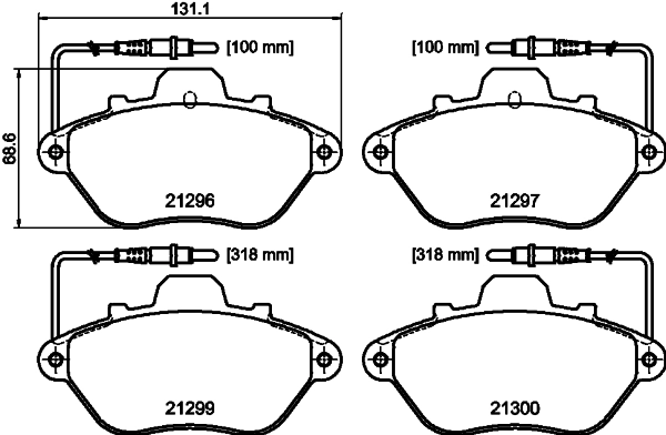 Передние тормозные колодки 425296 Peugeot/Citroen