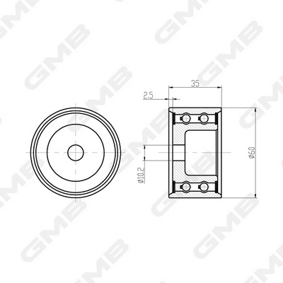 Купить GT90280 GMB Ведуший ролик ГРМ