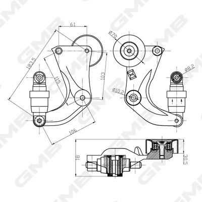 Роликовий модуль натяжителя ремня Honda F561822 цена, от 62.80 USD