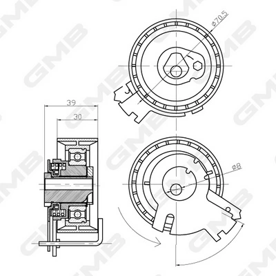Натяжитель ремня ГРМ GTB0120 GMB