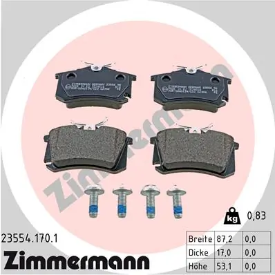 Pastillas de freno traseras 235541701 Zimmermann