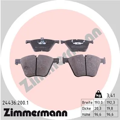 Колодки тормозные передние дисковые ZIMMERMANN 244362001