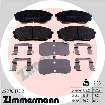 Колодки тормозные передние дисковые ZIMMERMANN 223781702