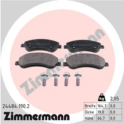 Колодки тормозные передние дисковые ZIMMERMANN 244841902