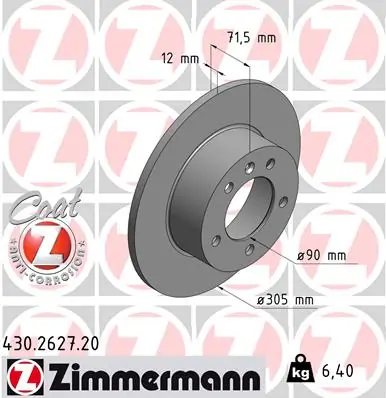 Disco de freno trasero 430262720 Zimmermann