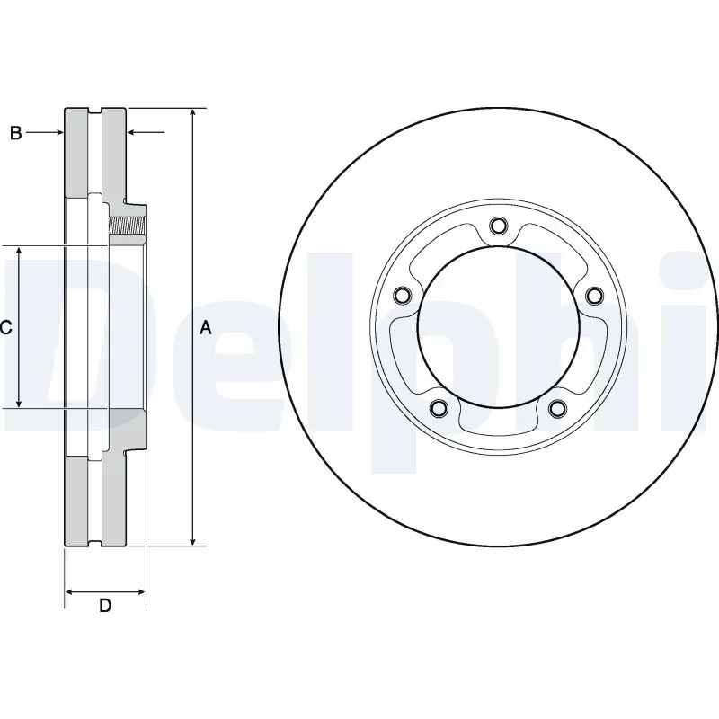Disco do freio dianteiro Mitsubishi Canter 7 FB7, FB8, FE7, FE8