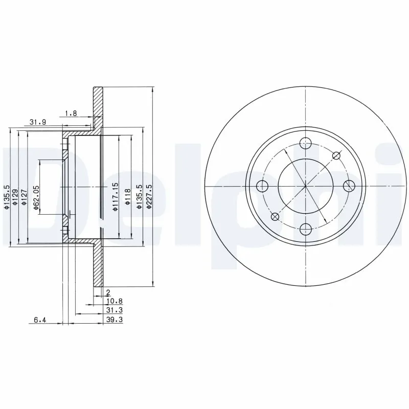 Disco do freio dianteiro Fiat Fiorino 146 Uno