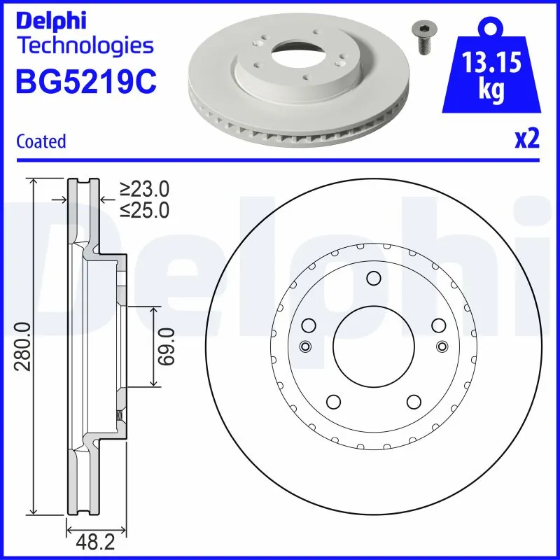 Disco do freio dianteiro Hyundai Elantra 7 CN7