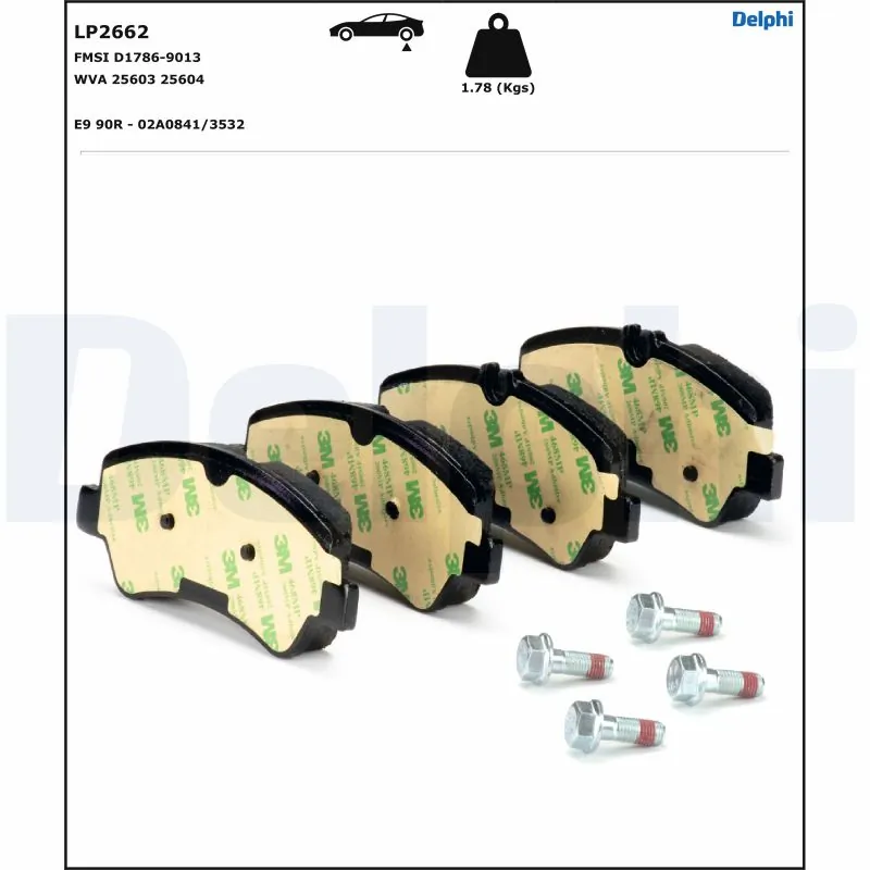 LP2662 Delphi Колодки тормозные дисковые комплект