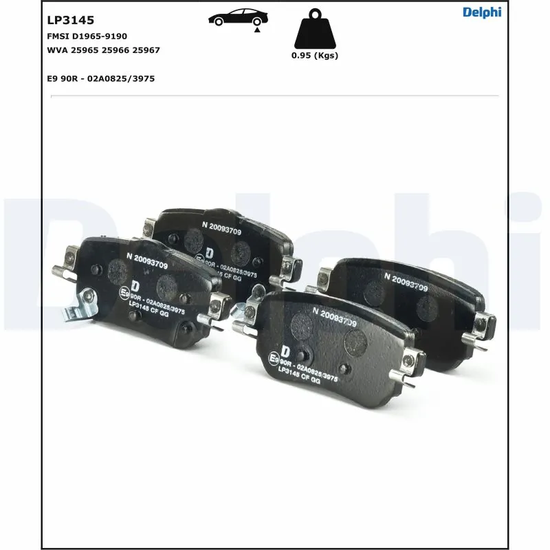 LP3145 Delphi Колодки тормозные дисковые комплект