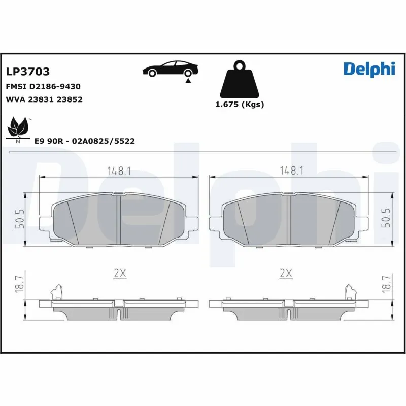 Купить K68386838AA Chrysler Колодки тормозные задние, дисковые