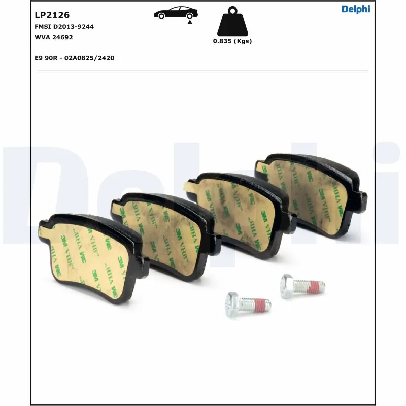 LP2126 Delphi Колодки тормозные дисковые комплект