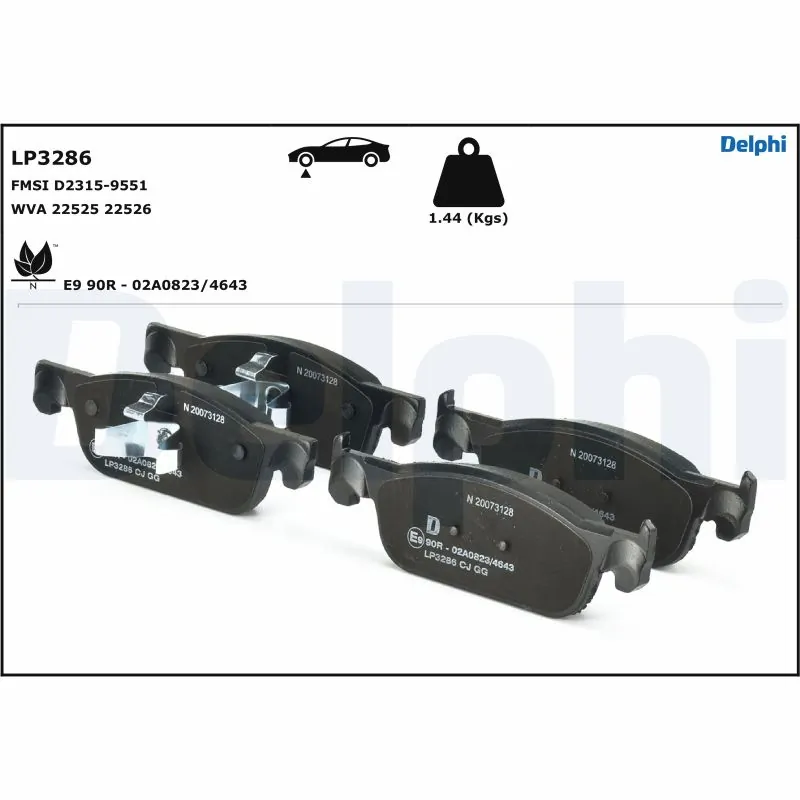 LP3286 Delphi Колодки передние