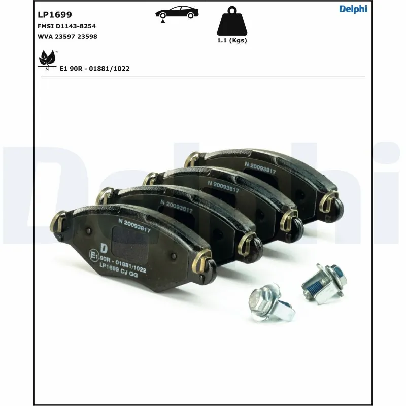 LP1699 Delphi Колодки передние