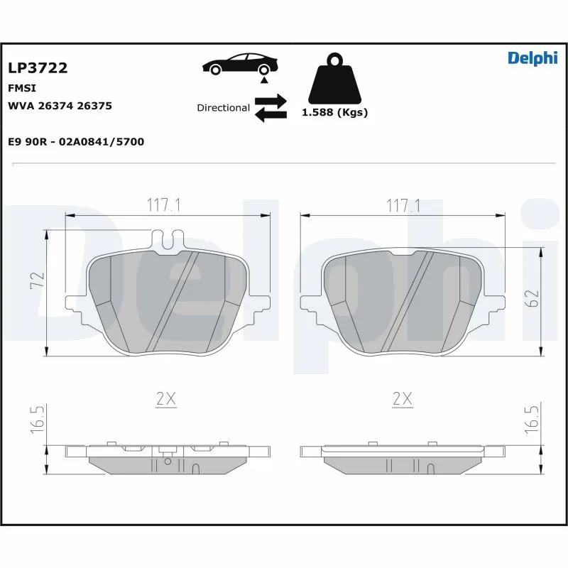 Задние дисковые колодки Mercedes 0004204103