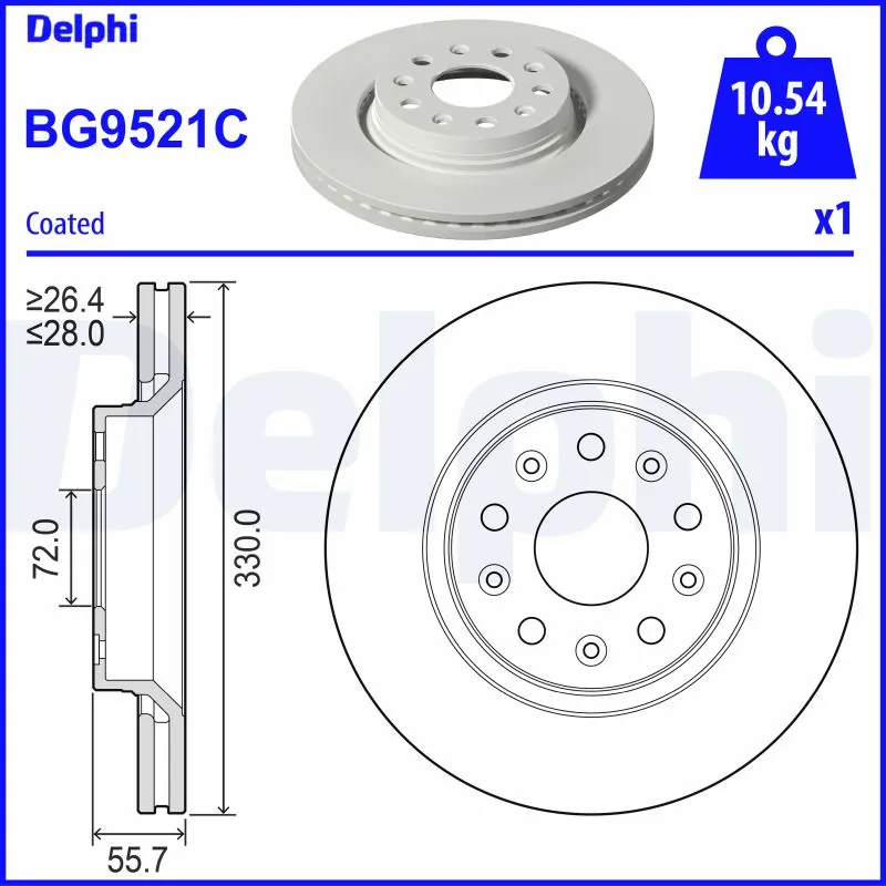 Передний тормозной диск Fiat/Alfa/Lancia K68250087AA