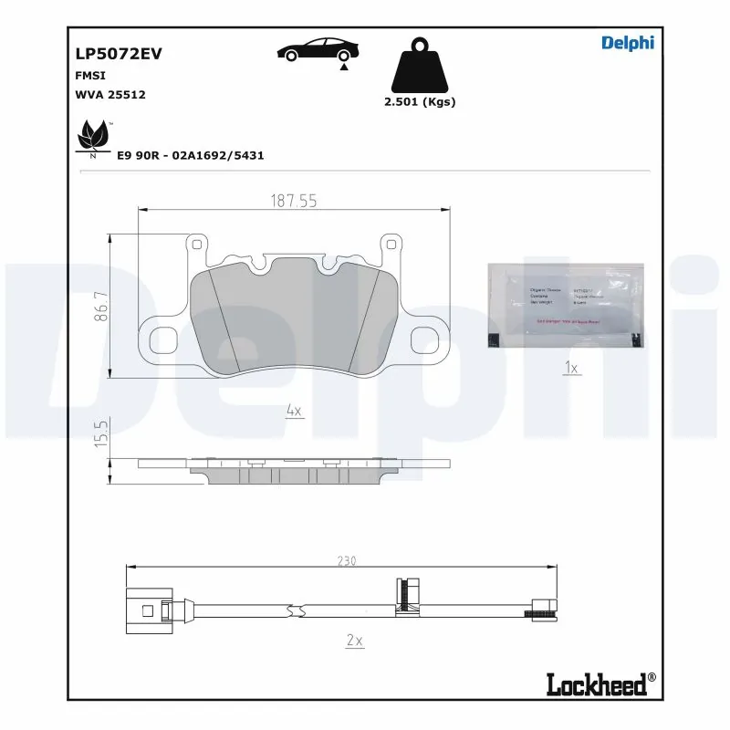 Задние дисковые колодки Porsche 9J1698451D