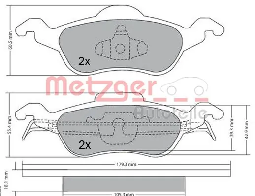 Тормозные колодки Metzger 1170038