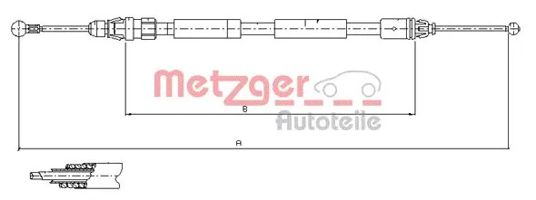 Трос ручника задний Adriauto AD412271