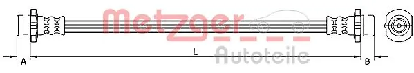 RM8244 Goodrem Гибкая тормозная трубка задняя