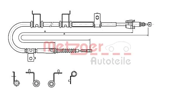 Трос стояночного тормоза задний правый KAP KM0703684 цена, от 20.51 USD