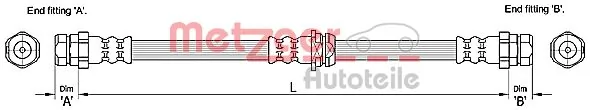 Шланг тормозной передний K&K FT0248